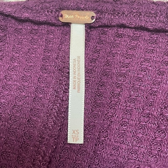 Free People Ventura Thermal Top Shirt Pullover Purple Violet Size XSmall - Picture 4 of 9